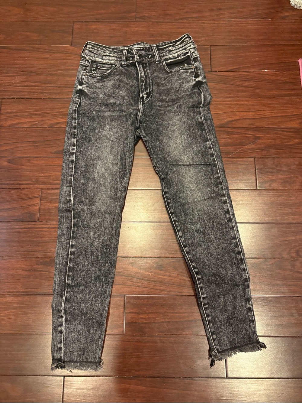 Women’s Acid Washed Gray Skinny Jeans